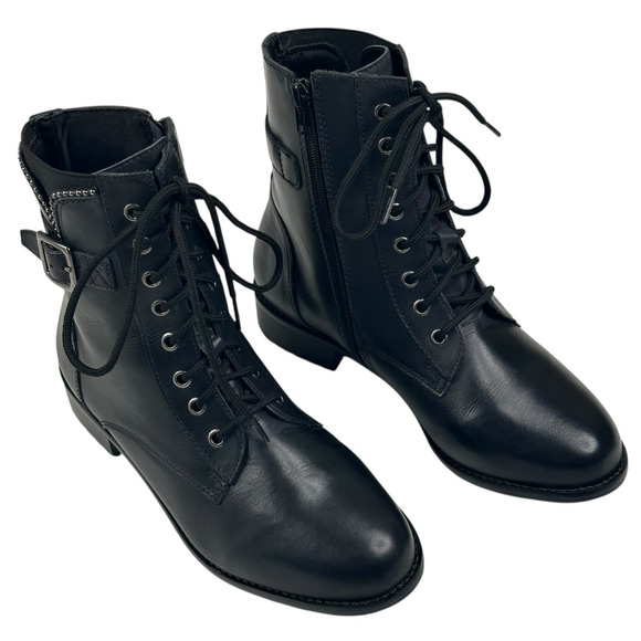 David Tate College Womens Black Leather Oxford Boots Size 8.5WW Extra Wide $220 - Picture 1 of 12